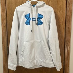 Light blue/grey Under Armour hoodie.